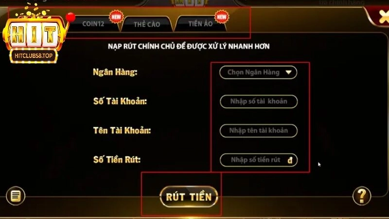 Rút tiền Hitclub – Tiền Về Nhanh Chóng Chỉ Sau Vài Giây