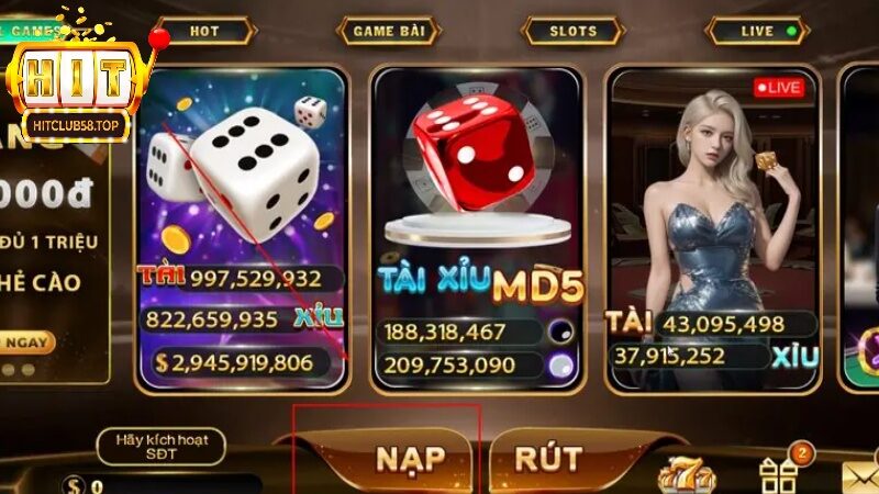 Yếu tố hấp dẫn khi nạp tiền Hitclub